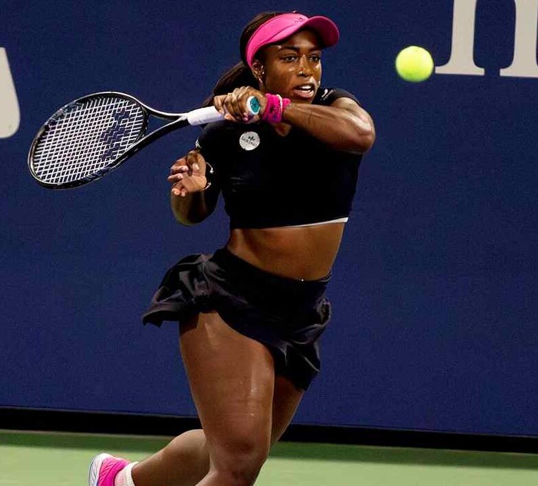 Sachia Vickery sieht auch beim Tennis-Match sexy aus