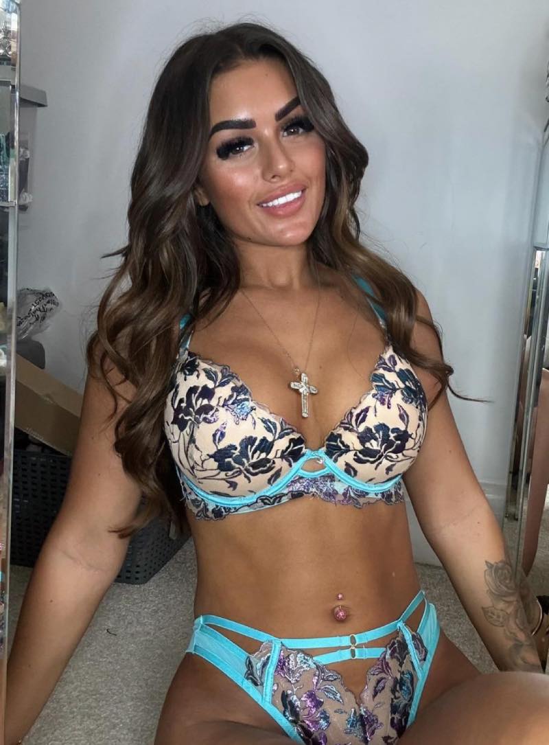Brooke in blue lingerie