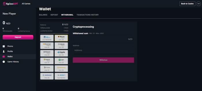 Quick withdrawal using crypto at casinos