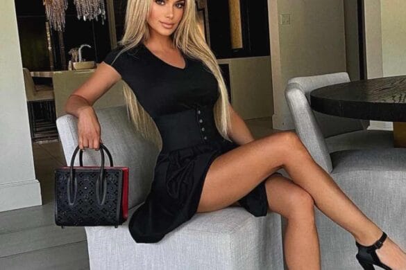 Natalie in black dress FT