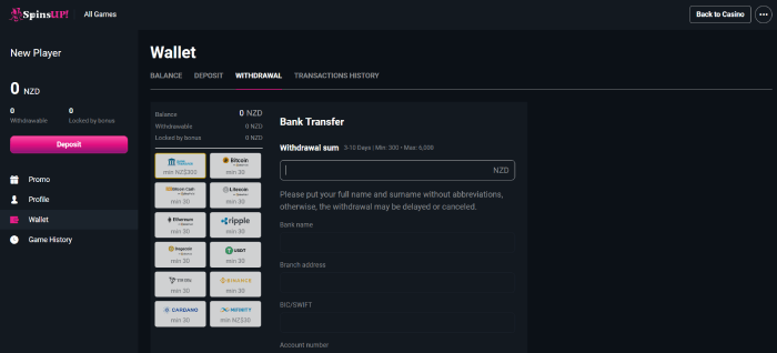 withdraw in fast payout casino