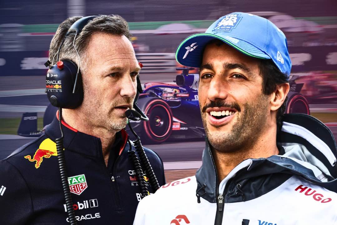 Daniel Ricciardo and Christian Horner FT