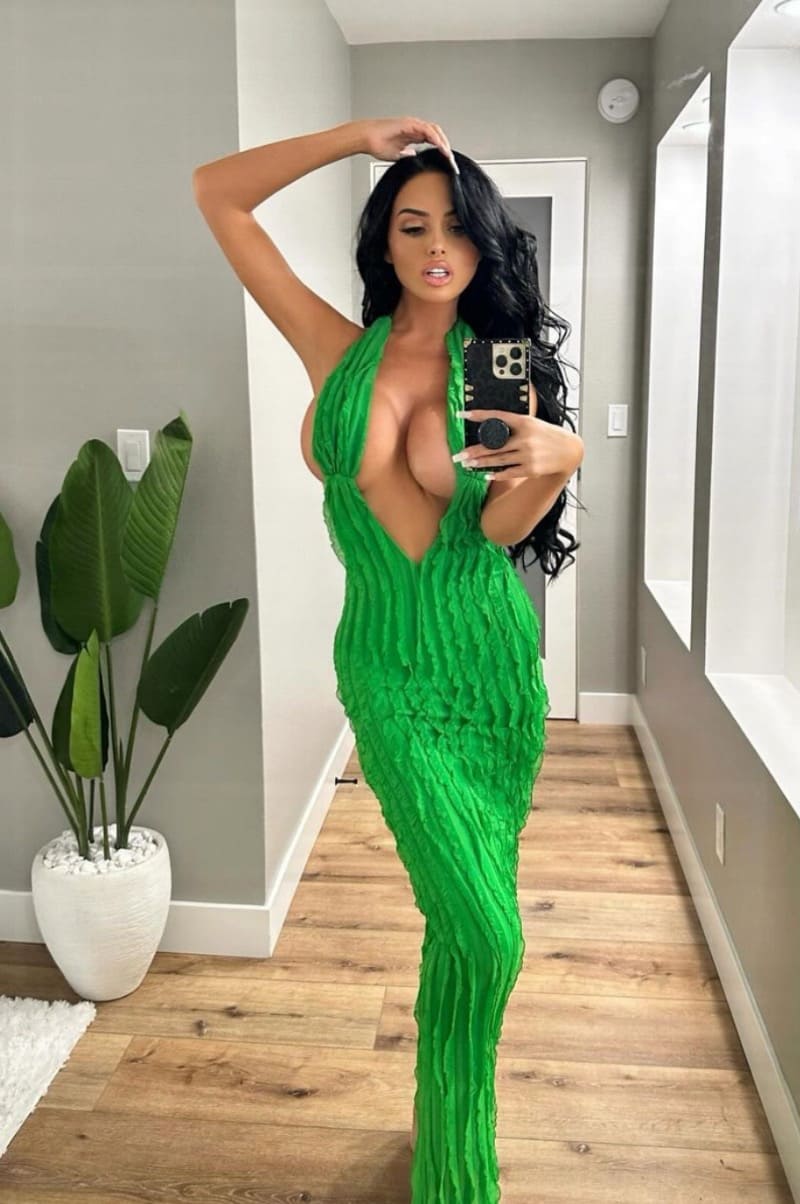 Babe in green dress