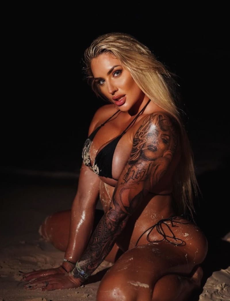 Gabby in sexy black bikini