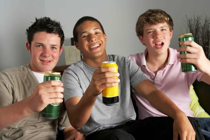 Teens drinking beer