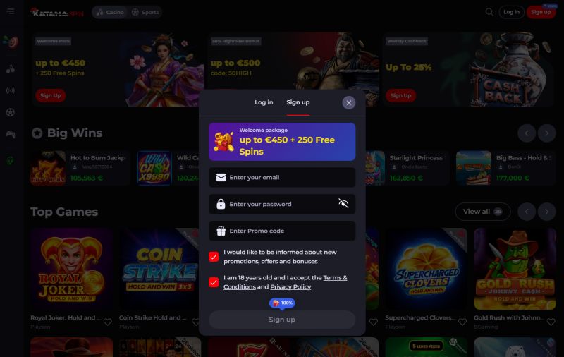 Katana Spin register non gamstop bingo