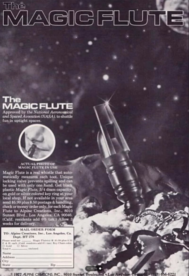 "NASA" approved cocaine whistle