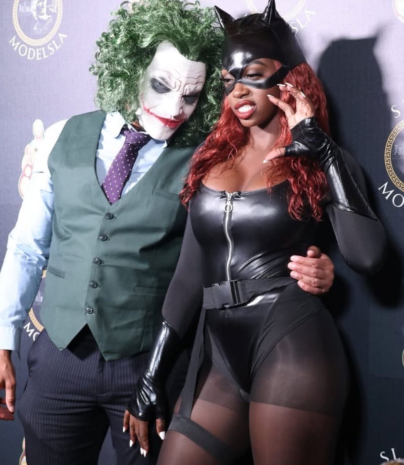 Kala dressed up as catwoman
