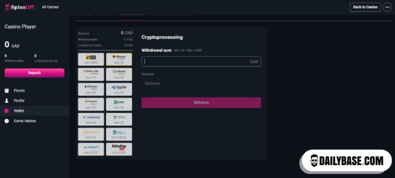 Choose the quick payout method at casino