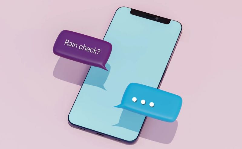 Person cancel plans with text
