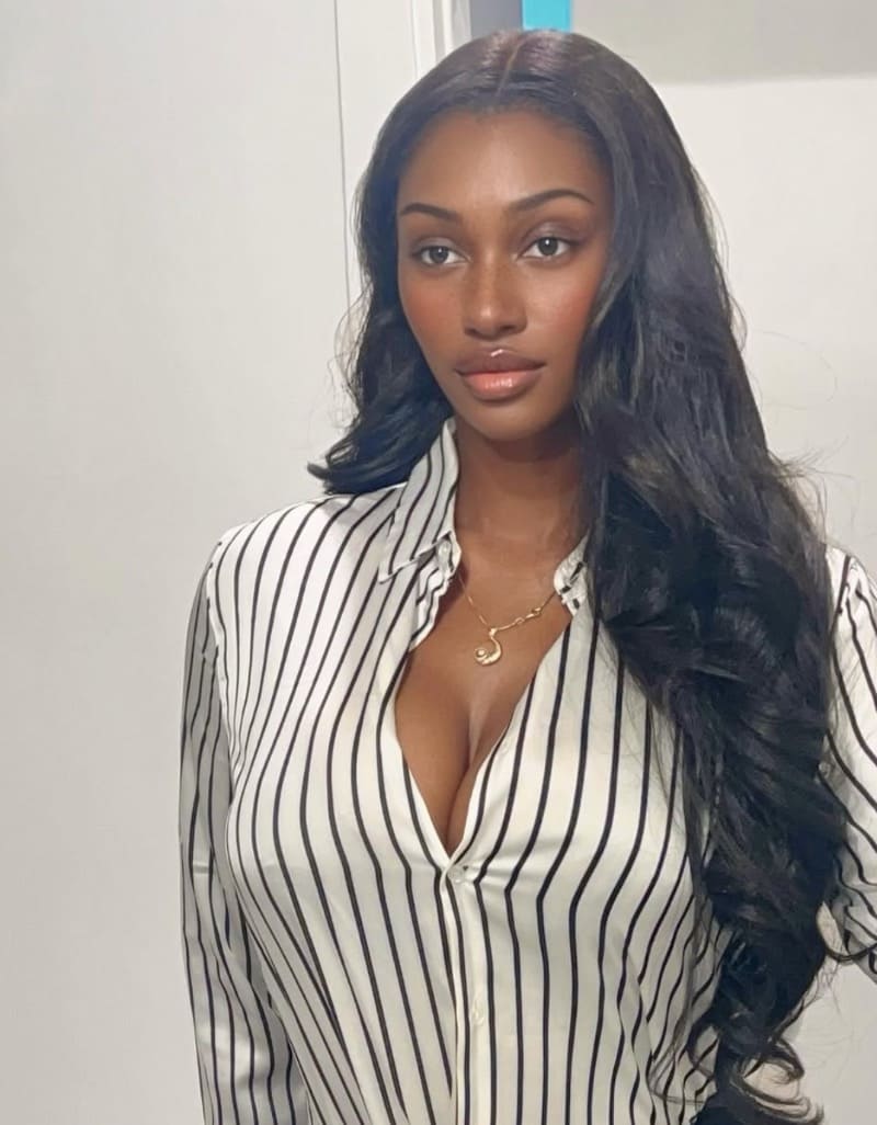 Elinda in sexy white shirt