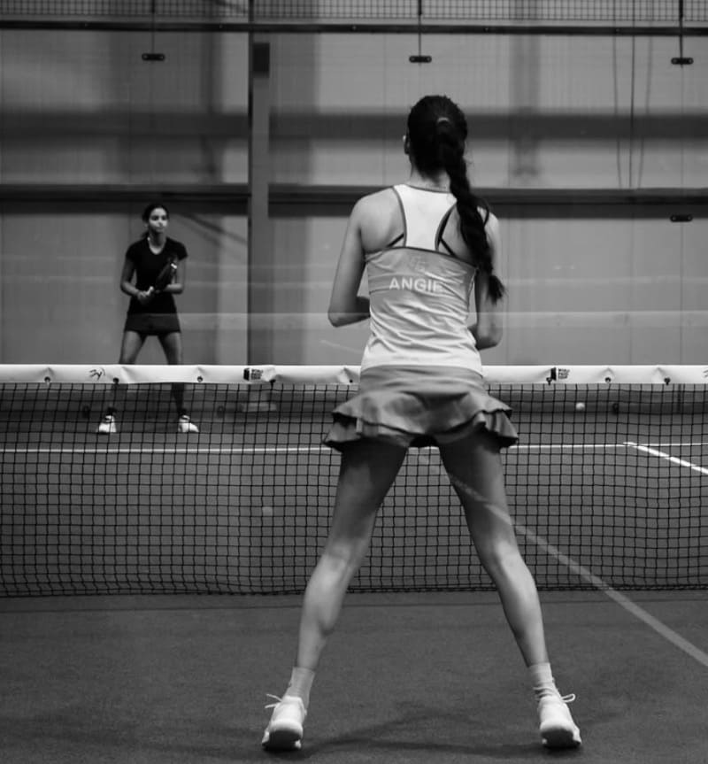 Angelika on tennis field