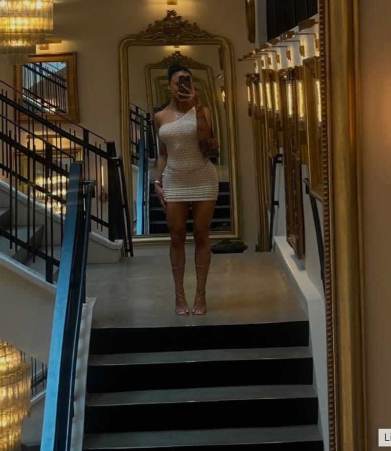 Babe in tight white dress