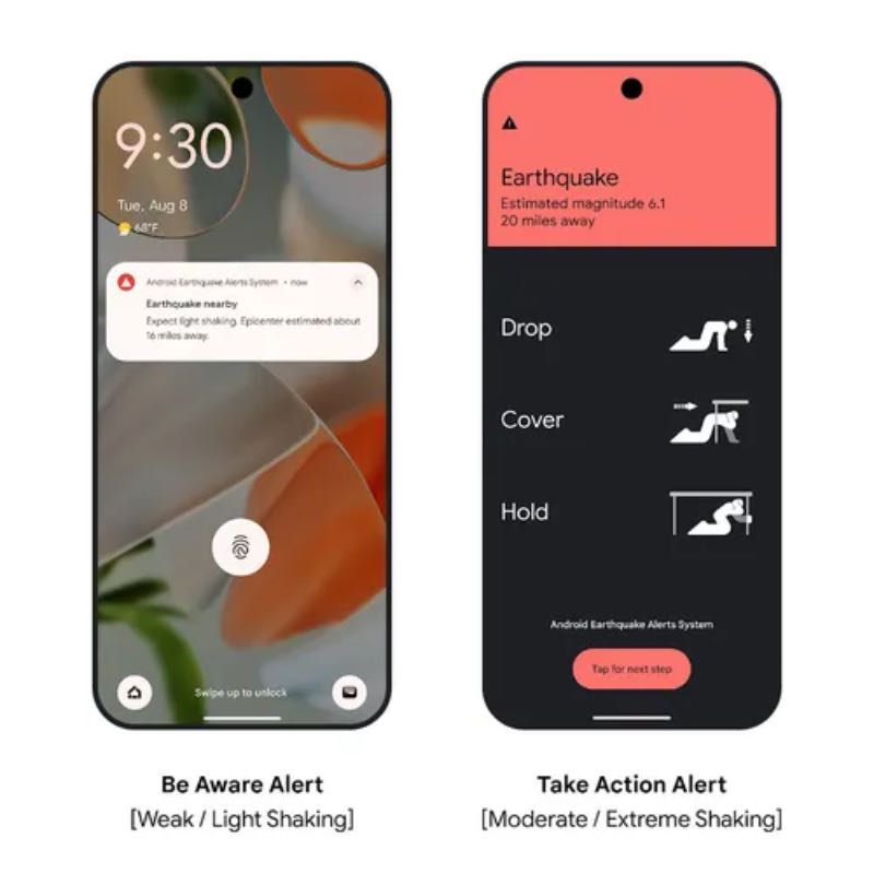Google Earthquake alerts 