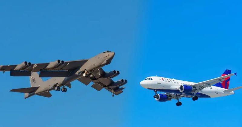 B-52 compared to normal plane