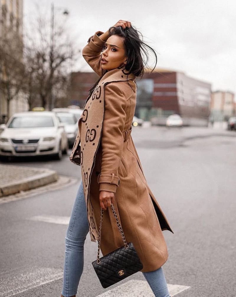 Sexy woman on street for fashion shoot