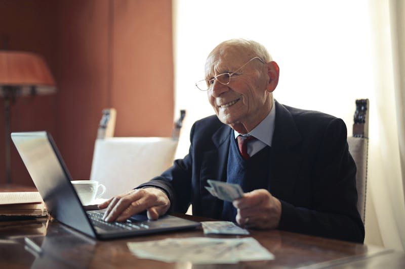 Old person working