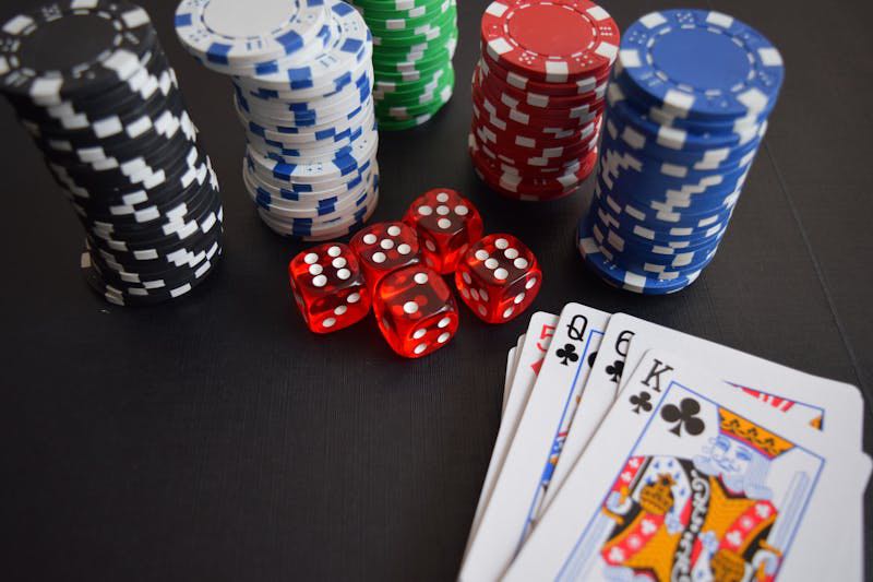 Professional Gamblers chips and poker