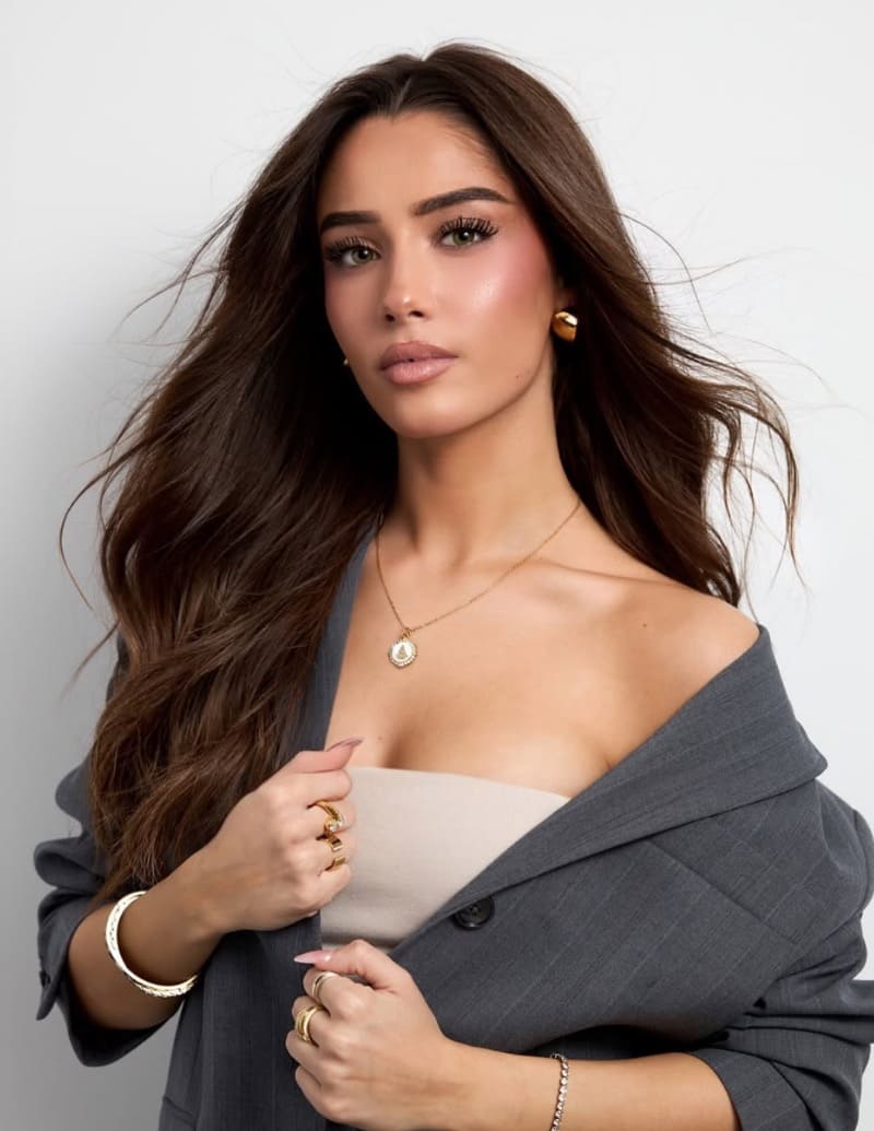 Sexy woman in grey