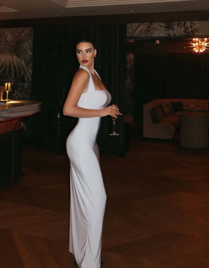 Babe in white dress
