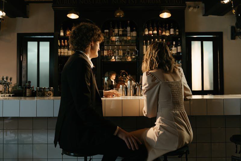 Man and woman in bar
