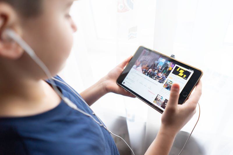 Person watching YouTube