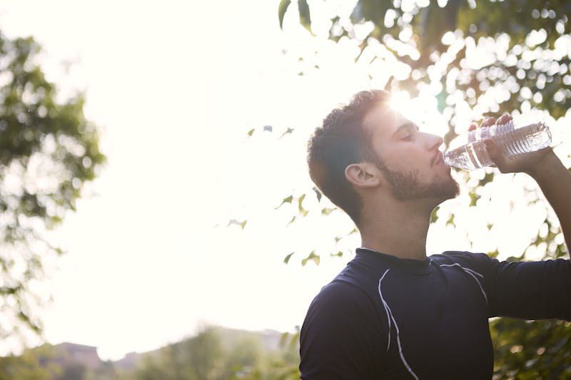 Person hydrating brain fog