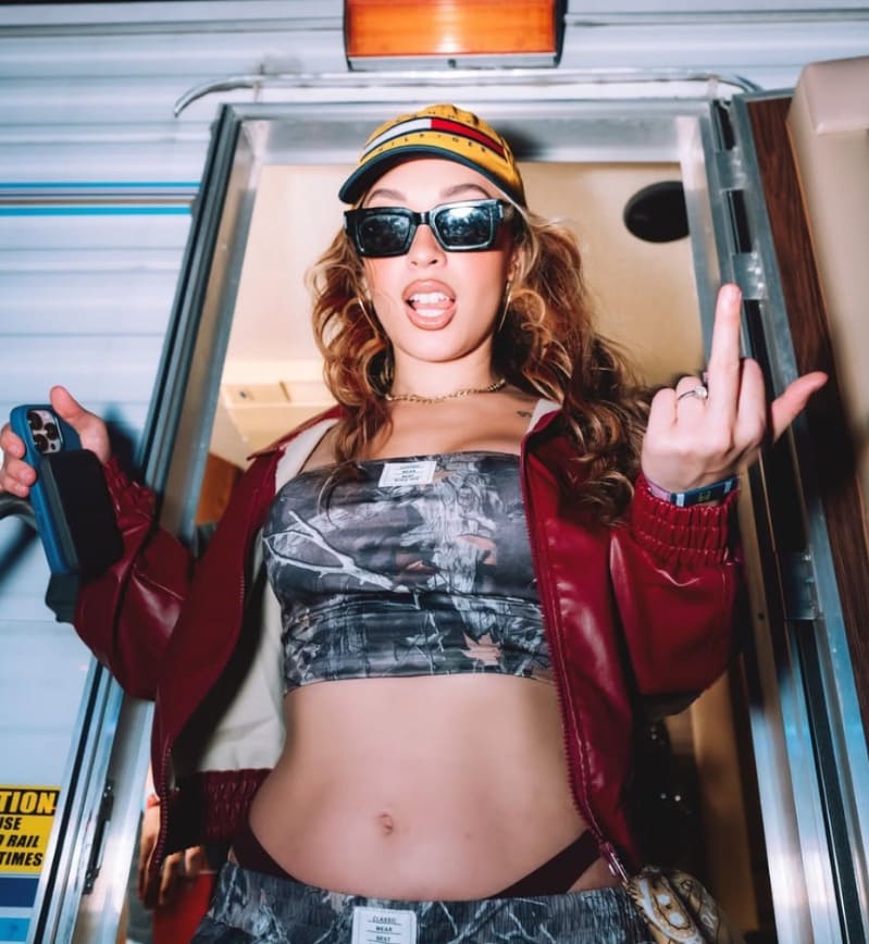 Stephanie showing off cool side of herself