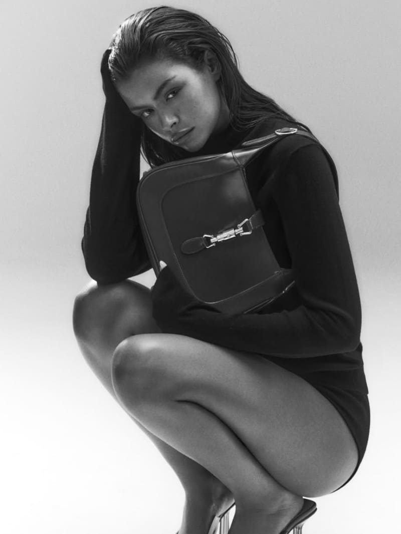Sexy model in tight outfit