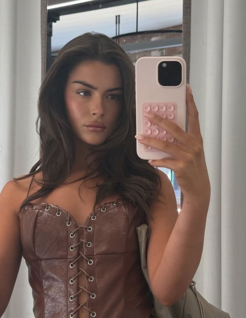 Sexy brunette in tight top