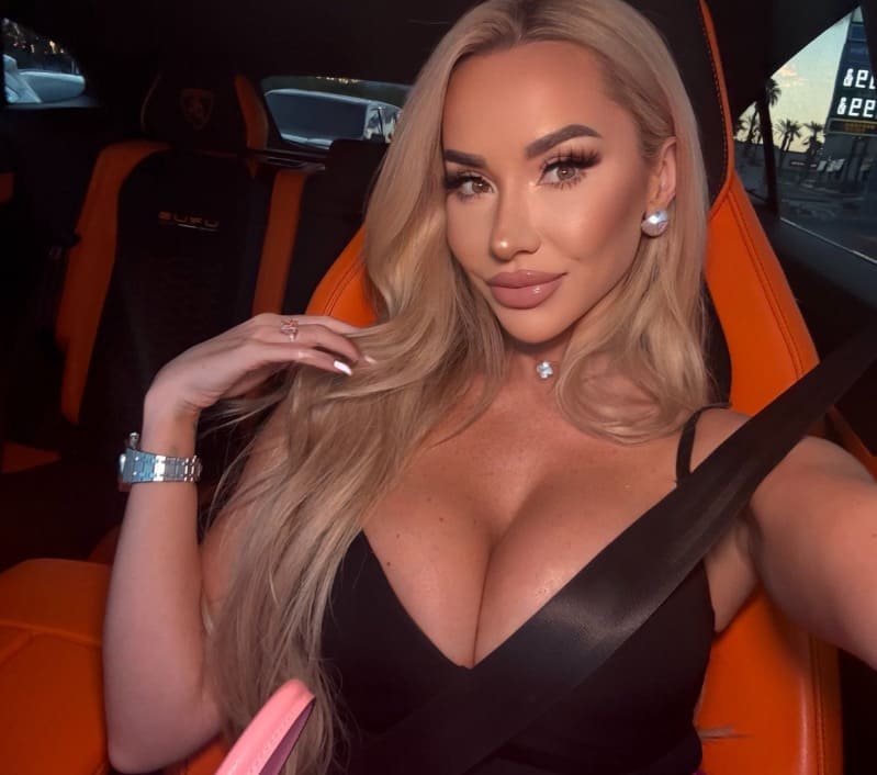 Sexy blonde in lamborghini