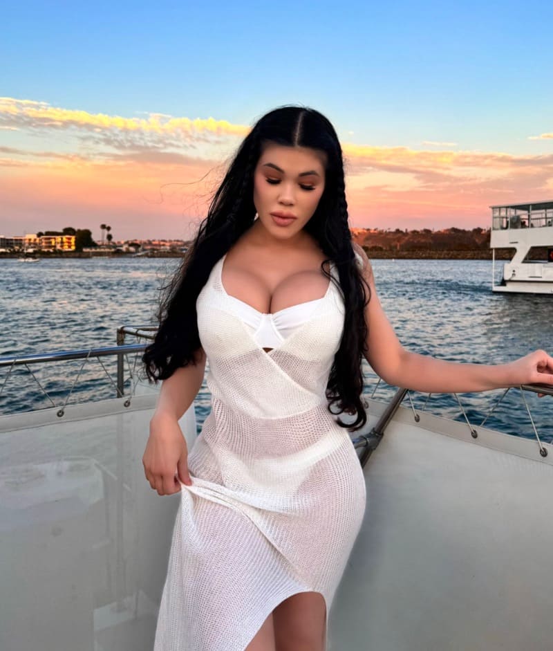 Eden in white dress