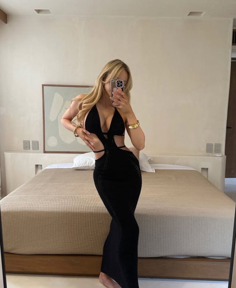 Natalie in tight dress