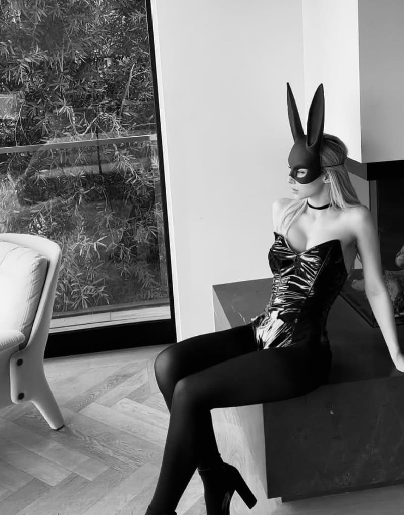 Natalie in sexy bunny outfit