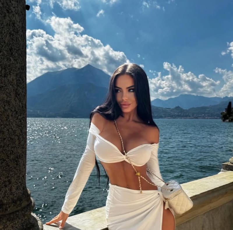 Anastasiya in sexy white outfit
