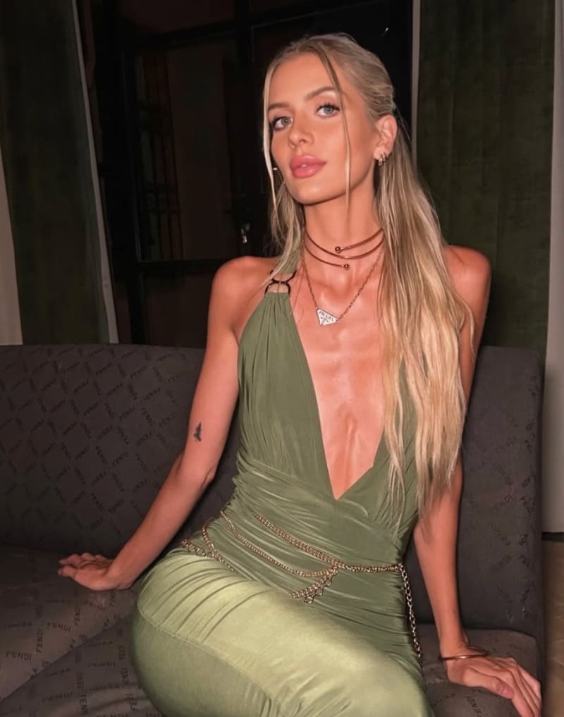 Hot babe in green outfit