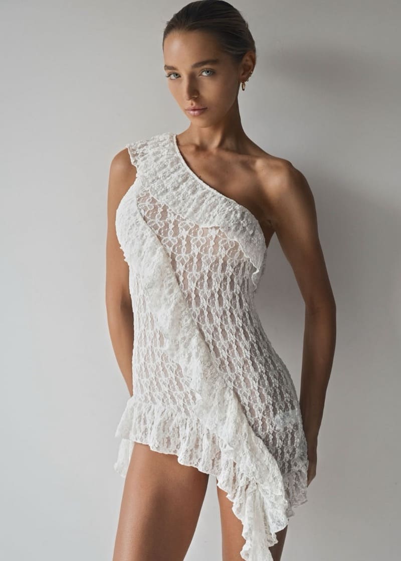 Shelby in sexy white dress