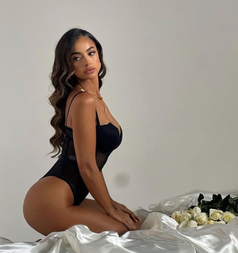 Hot model in black lingerie