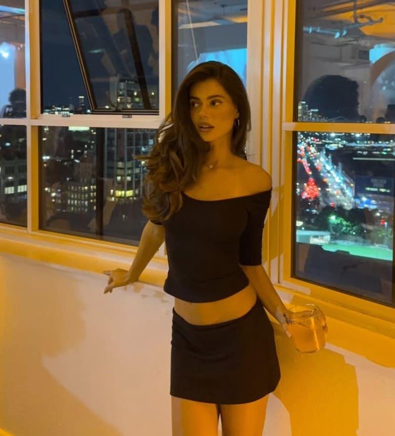 Ashton in sexy dress