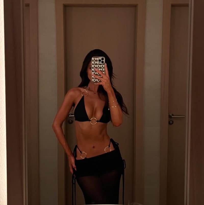 Kylie in lingerie showing off perfect figure