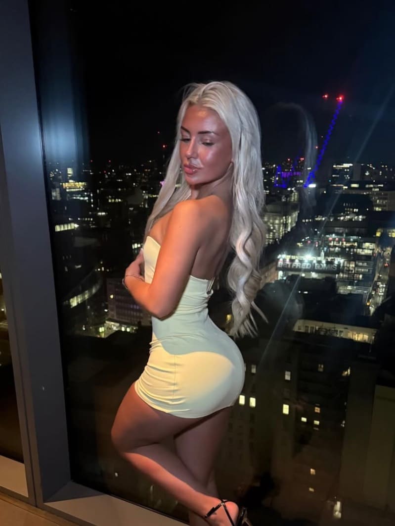 Hot model in short yellow dress