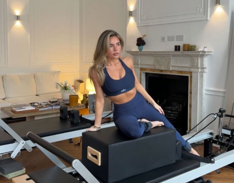 Hot blonde in workout clothes