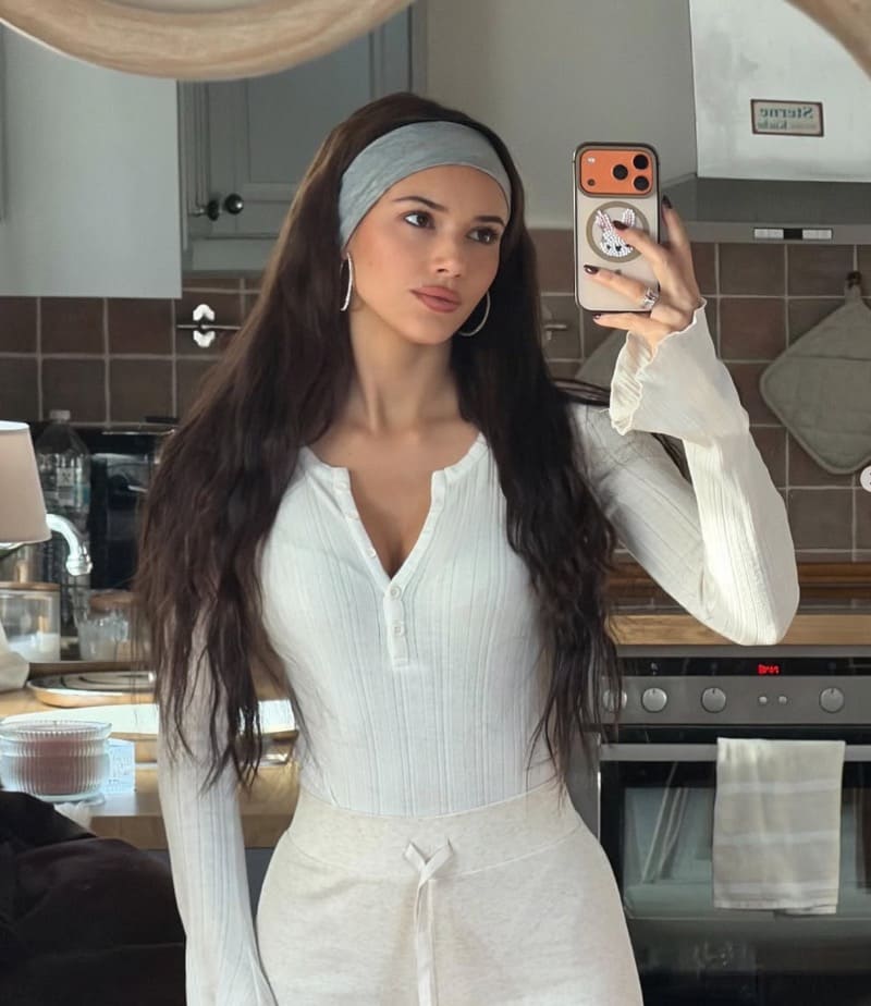 Hot brunette in sexy outfit