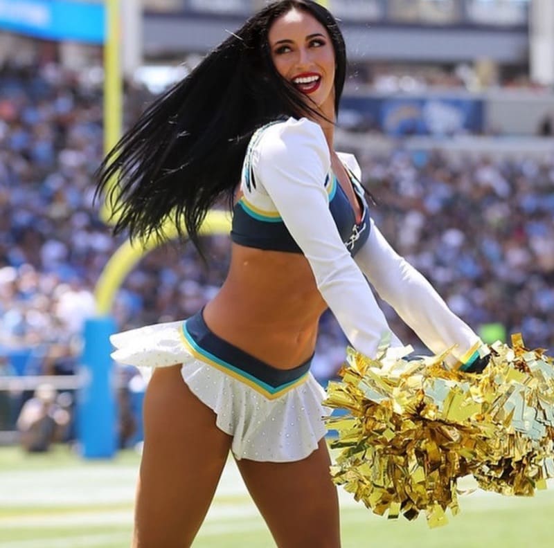 Cheyanne in sexy cheerleader outfit