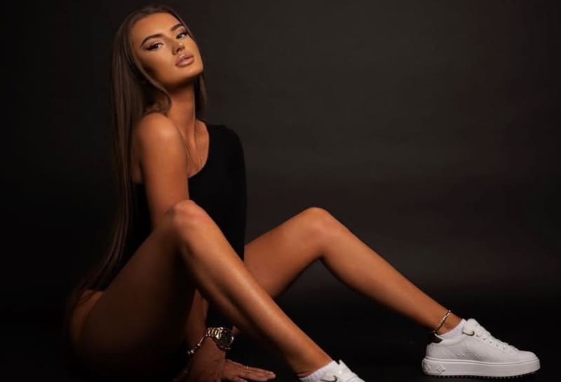 Nice model with brown hair