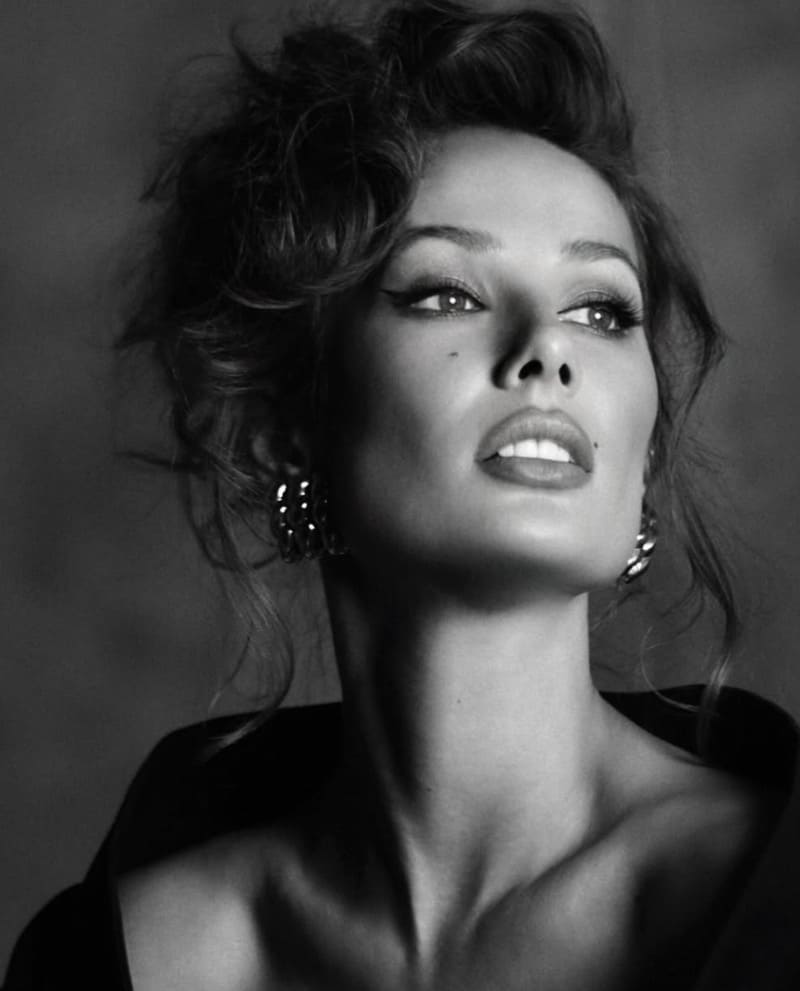 Sexy woman in black and white