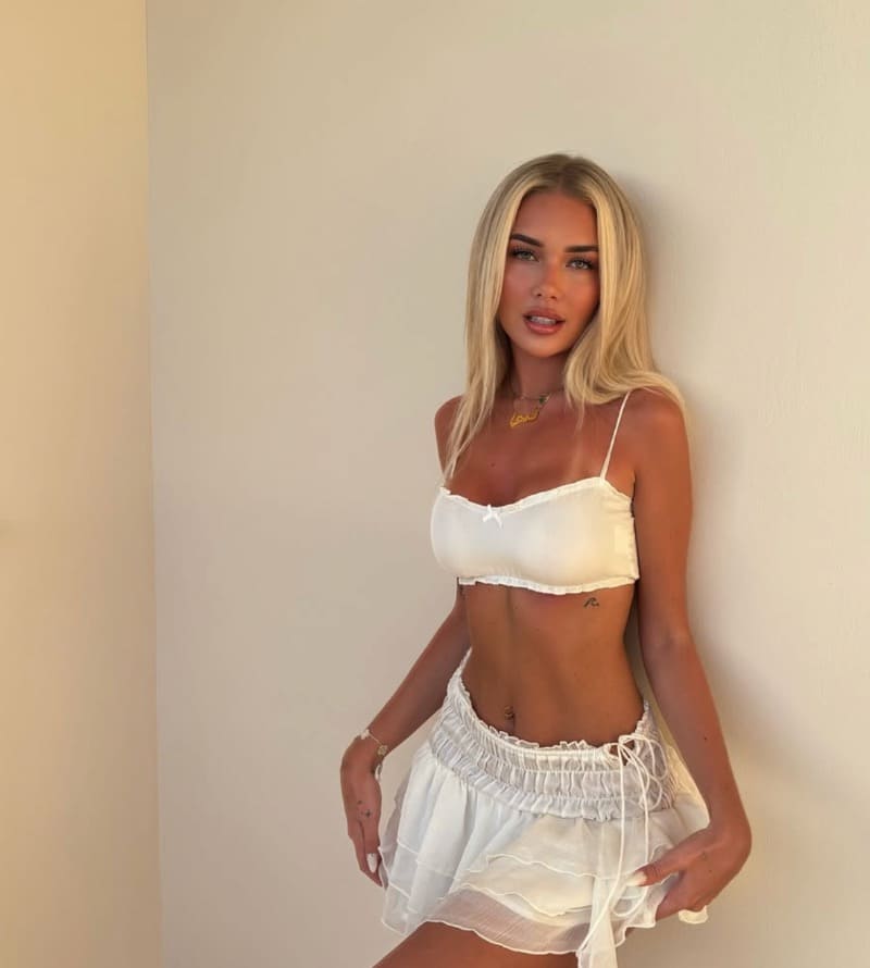 Hot model in white top