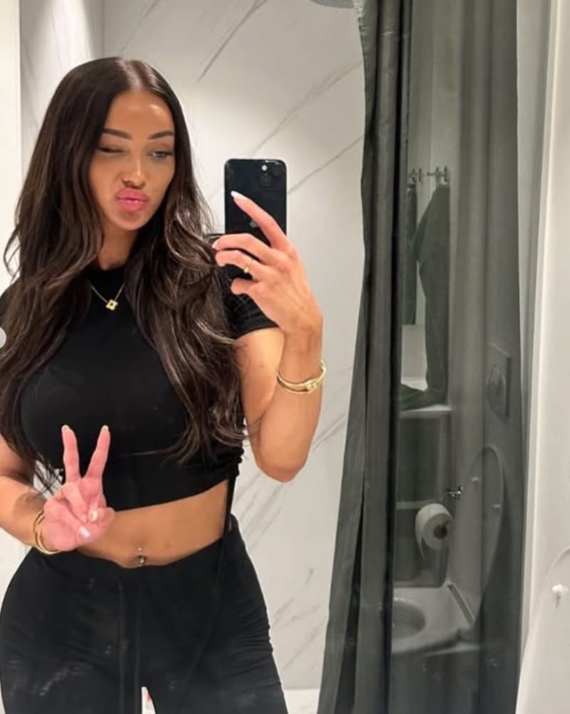 Sexy model in black outfit