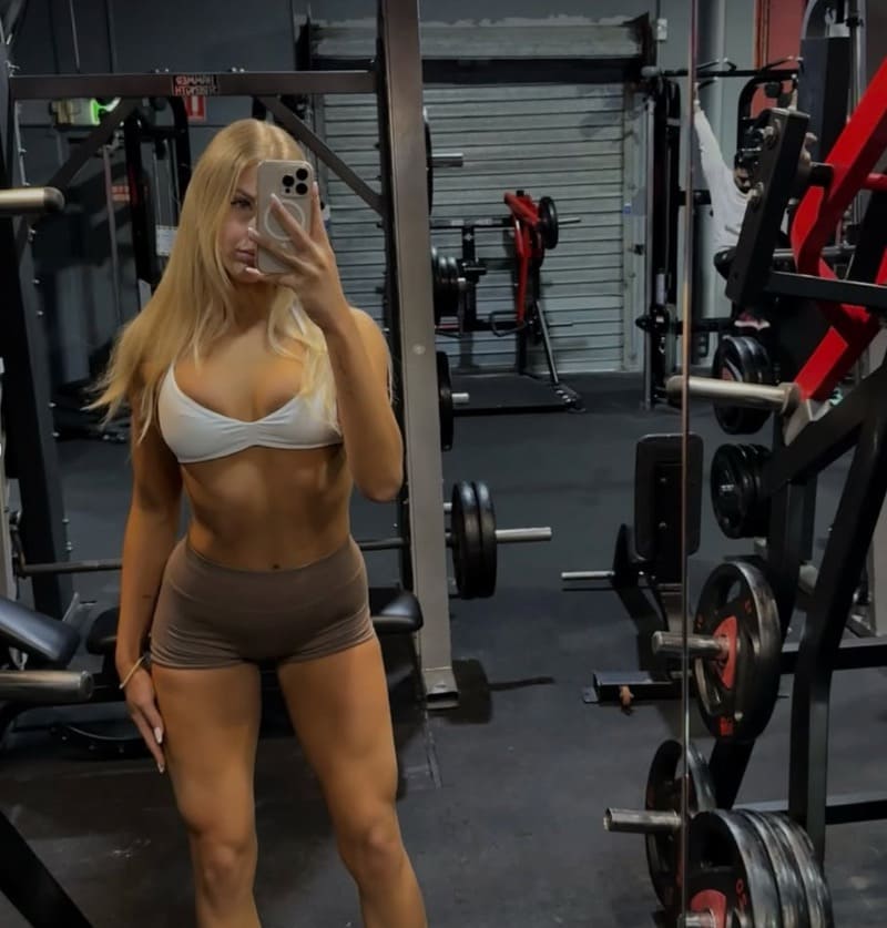 Sexy model in gym