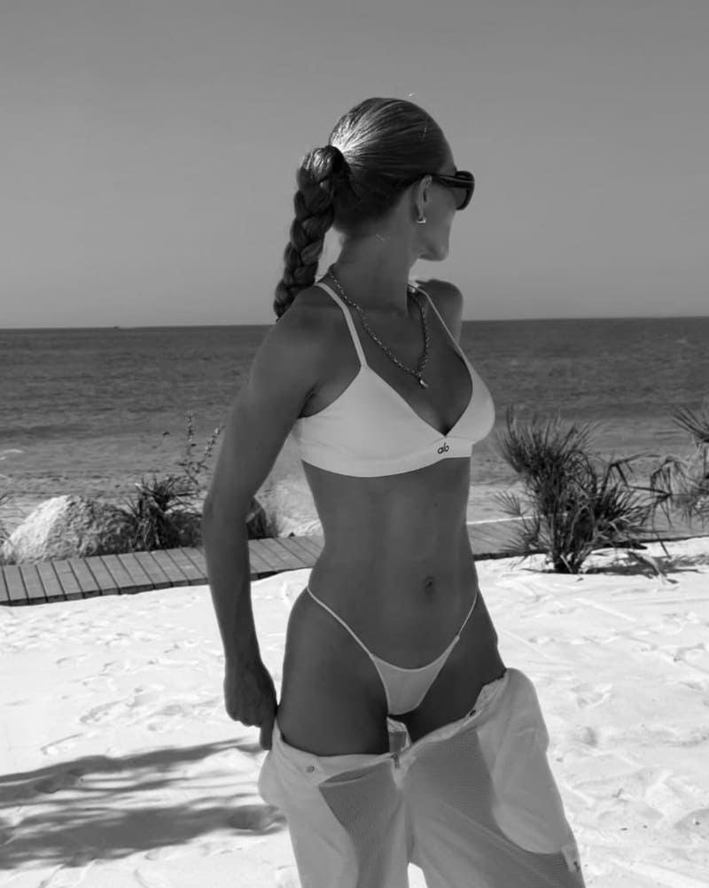 Rosie in sexy white outfit